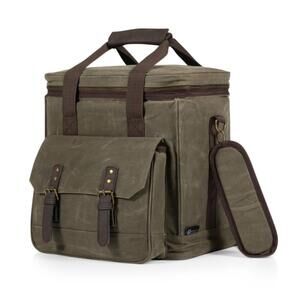 NEW PICNIC TIME women's weekender 6 bottle wine tote in khaki/brown